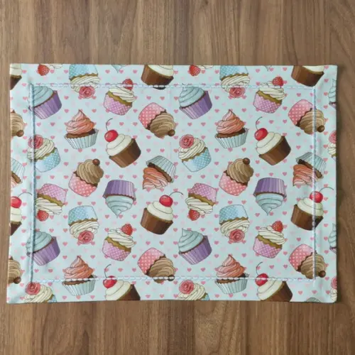 Kit Lugar Americano Cupcake Retangular 02 Peças
