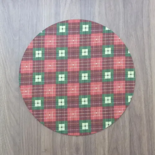 Kit Capa de Sousplat Natal Xadrez Grande 02 Peças