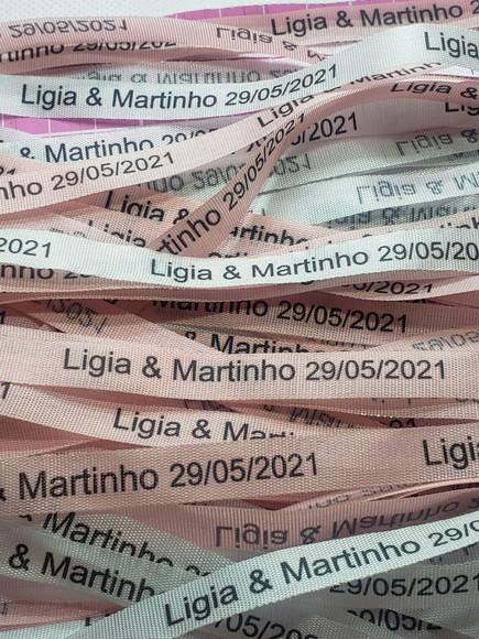 70 Fitinhas Personalizadas de Tafetá 1cm x 35cm