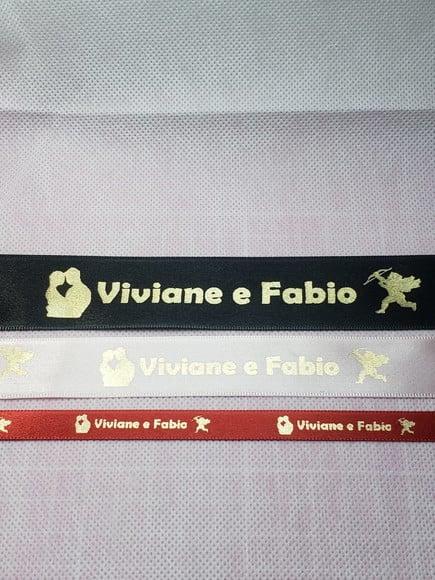 10 Fitinhas Personalizadas Estampa Dourada ou Prata 30mm