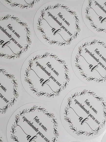 60 Etiquetas Adesivas Personalizadas 4 cm