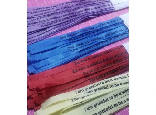 500 Fitinhas Personalizadas de Tafetá 1cm x 35cm