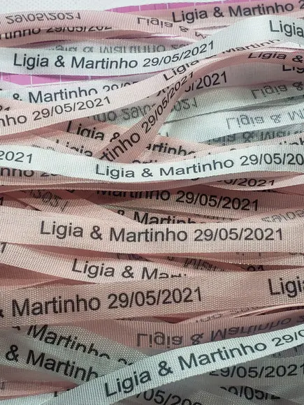 70 Fitinhas Personalizadas de Tafetá 1cm x 35cm