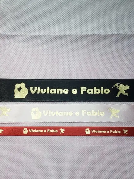 10 Fitinhas Personalizadas Estampa Dourada ou Prata 10mm