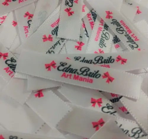 100 Etiquetas de Cetim Personalizadas 15mm