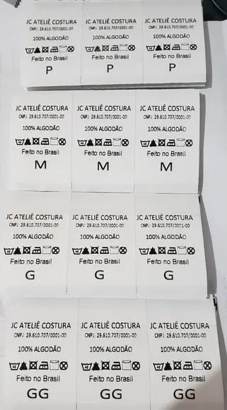 200 Etiquetas de Composição Nylon Resina