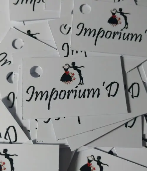 50 Tags em Papel Fotográfico 5x3 cm