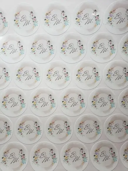 60 Etiquetas Adesivas Personalizadas 4 cm