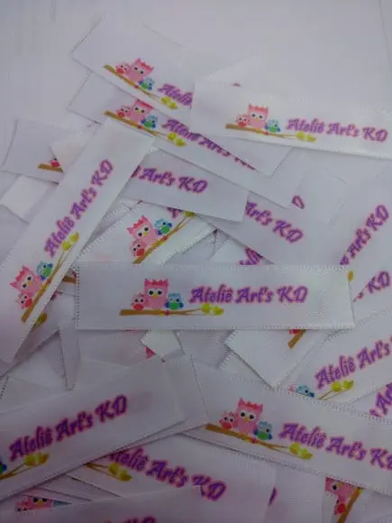 900 Etiquetas de Cetim Personalizadas 15 mm