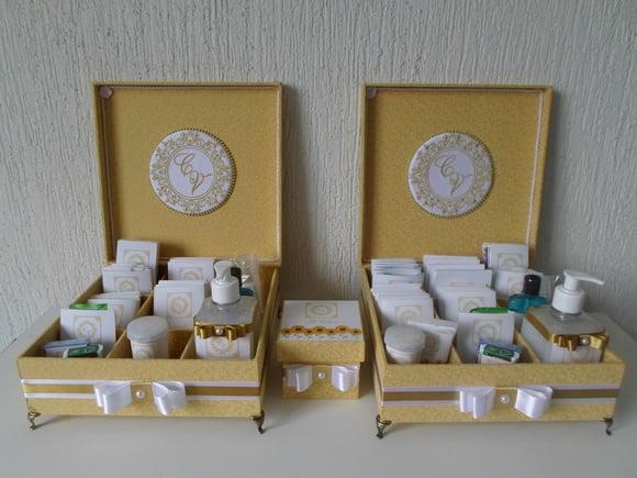 Kit toalete personalizado completo caixas produtos Tema Girassol