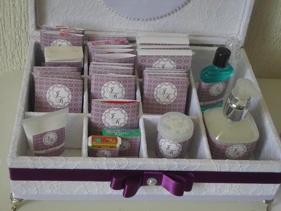 Kit toalete completo caixas e produtos casamento 15 anos