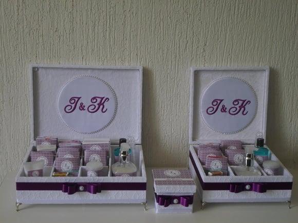 Kit toalete completo caixas e produtos casamento 15 anos