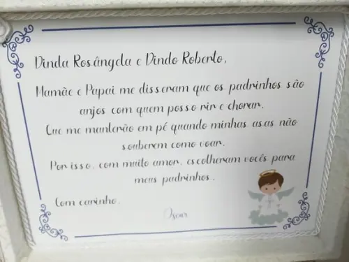 Caixa convite padrinhos batismo