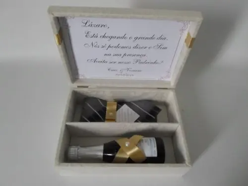 Caixa convite padrinhos casamento