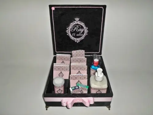 Kit Toillet 15 anos rosa e preto