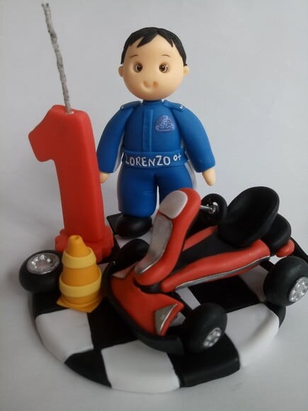 Topo de Bolo Carro de Corrida Kart