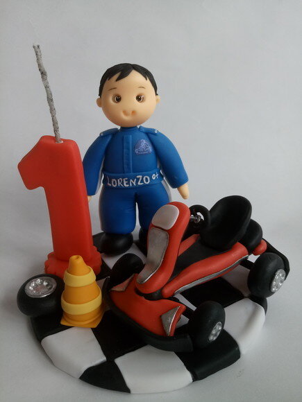 Topo de Bolo Carro de Corrida Kart