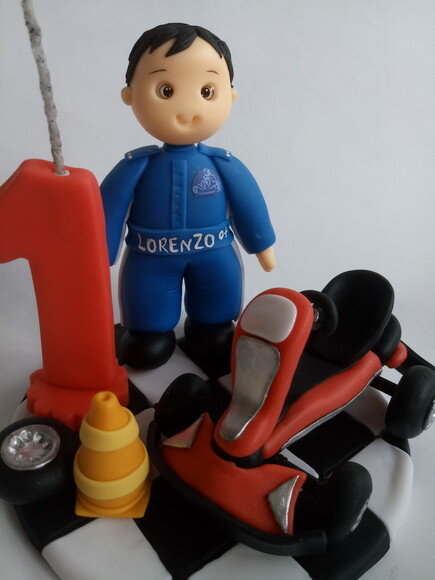 Topo de Bolo Carro de Corrida Kart