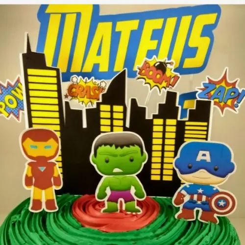 TOPO DE BOLO VINGADORES - ARQUIVO DE CORTE SILHOUETTE