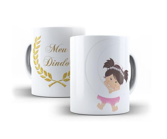 2 Canecas Meu dindo Minha dinda anjinha girl