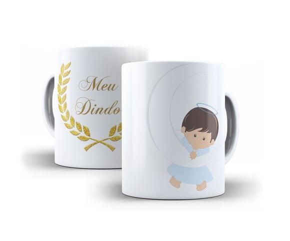 2 Canecas Meu dindo Minha dinda anjinho boy