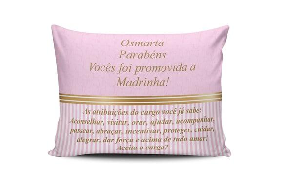 Almofada Convite Batizado Padrinhos Prov