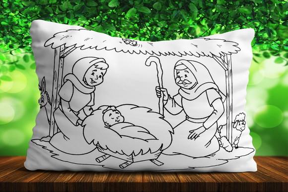 Almofada de Pintar Almofada Pinte Lave Crianças Jesus