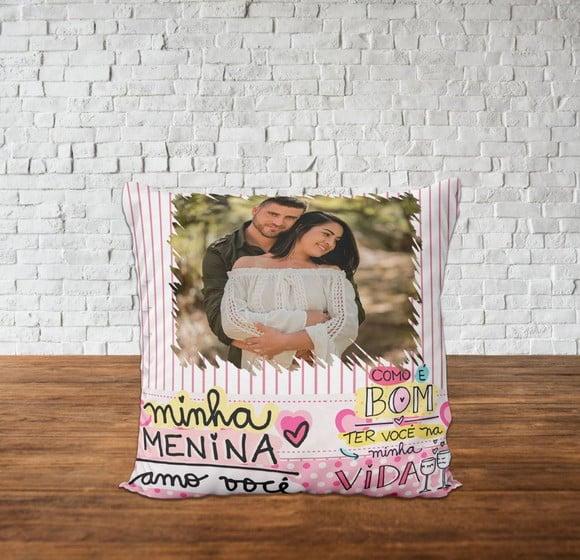 Almofada Minha Menina Personalizada com Foto Namorados