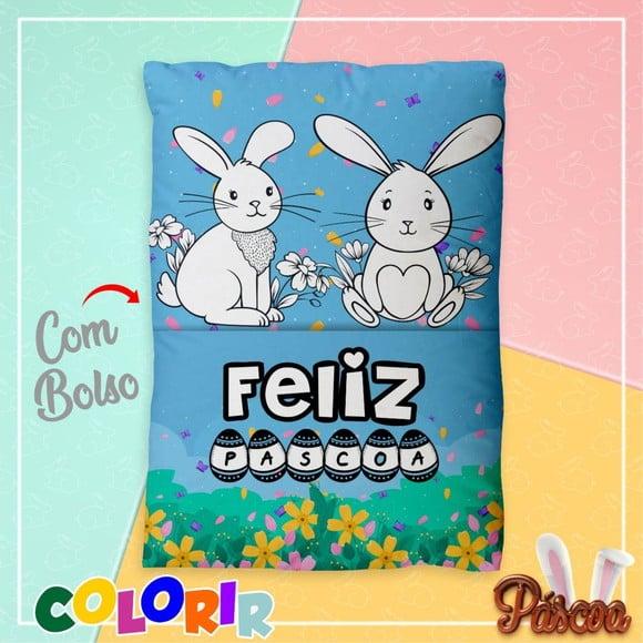 Almofada Páscoa Pinte e Lave com Bolso Lembrança Páscoa