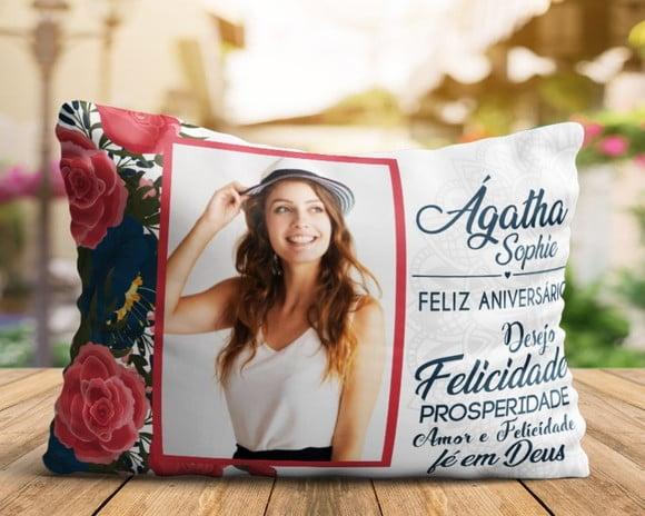 Almofada Presente aniversário lembrança feliz aniversário