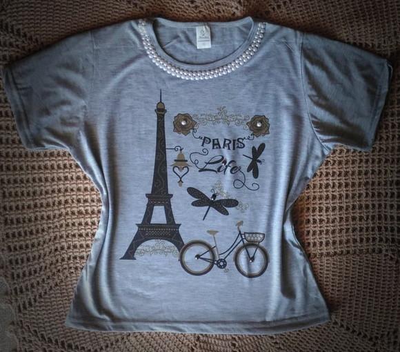 blusa feminina paris customizada t shirt