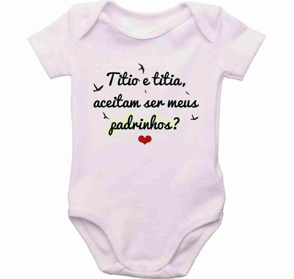 Body Aceitam Ser Meus Padrinhos Bebê Convite Batismo
