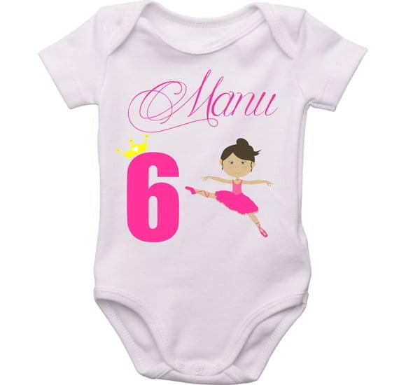 Body bebê Mêsverssário Bailarina