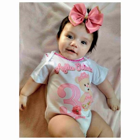 Body Bebê mesversario roupa bebe personalizada ursinha