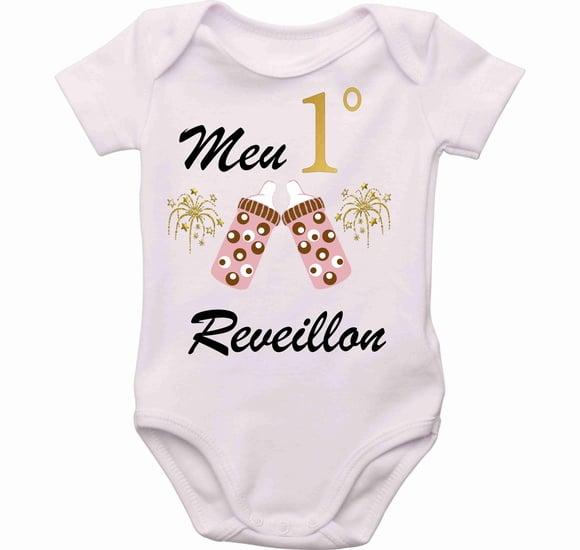 Body personalizado roupa Bebê meu primeiro reveillon menina