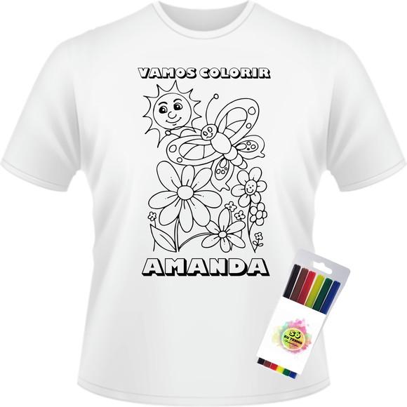 Camiseta Pinte Lave flores