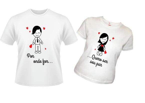 Camisetas casal namorados presente amor por onde for