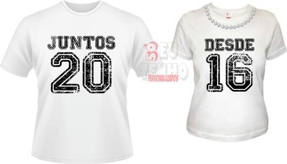 Camisetas casal namorados presente amor jundos desde