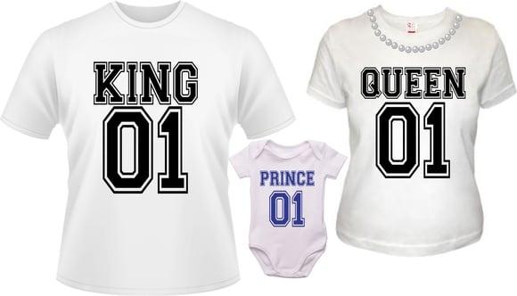 Camisetas personalizadas King,Queen e Prince