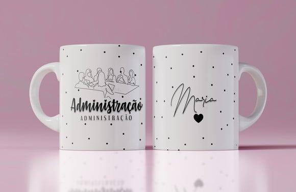 Caneca Administração personalizada com nome caneca cerâmica