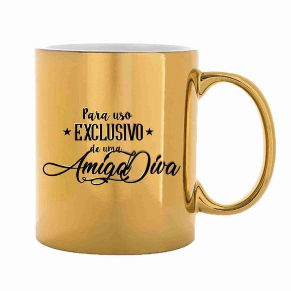 Caneca amiga diva lembrança amizade caneca cromada