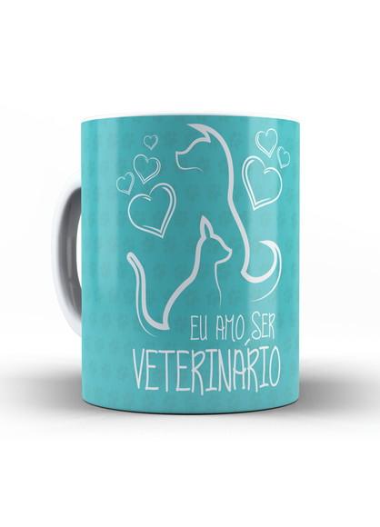Caneca Amo Ser Veterinário (a) Profissão