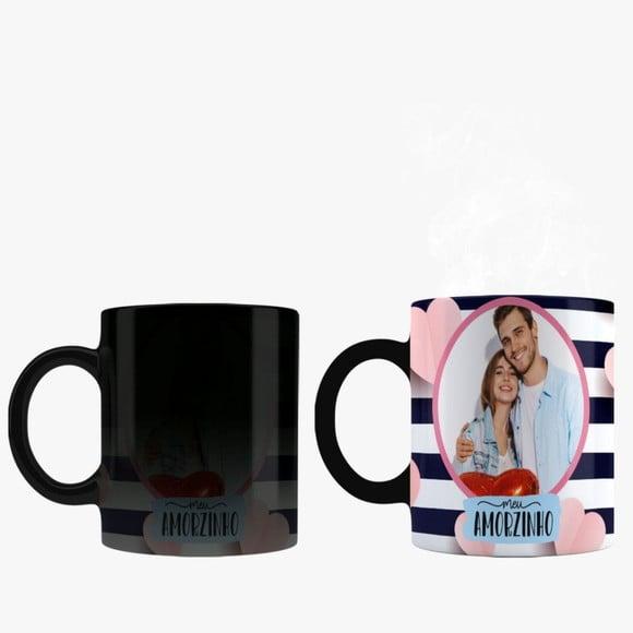 Caneca amorzinho personalizadmuda foto aneca mágica fosca