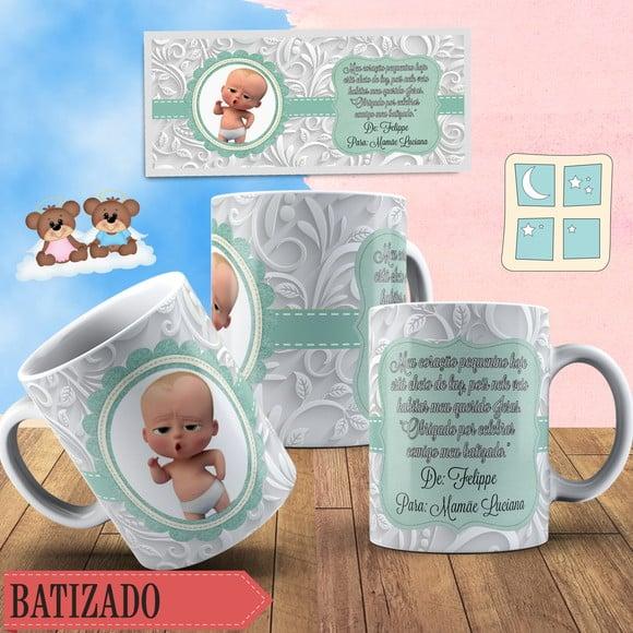 Caneca Batizado lembrança batismo Menino