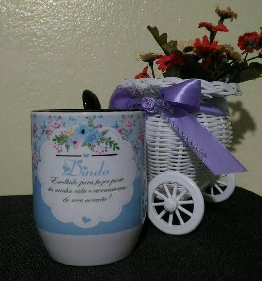 Caneca Batizado padrinho batismo lembrança Dindo Leia descri