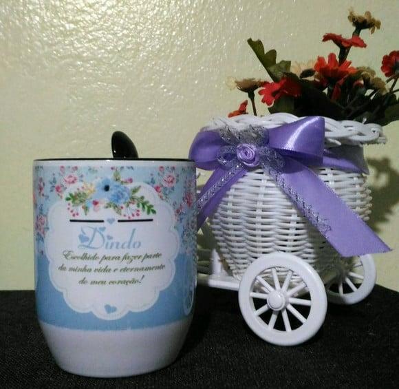 Caneca Batizado padrinho batismo lembrança Dindo Leia descri