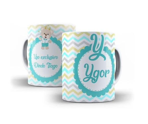 Caneca Batizado padrinhos batismo dindo dinda chevron
