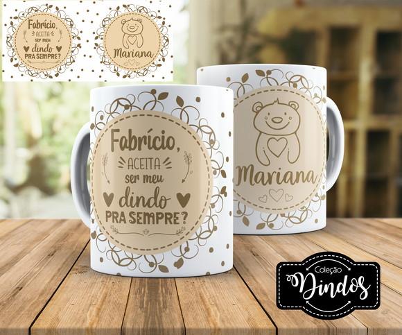 Caneca Batizado padrinhos batismo dindo dinda lembrança