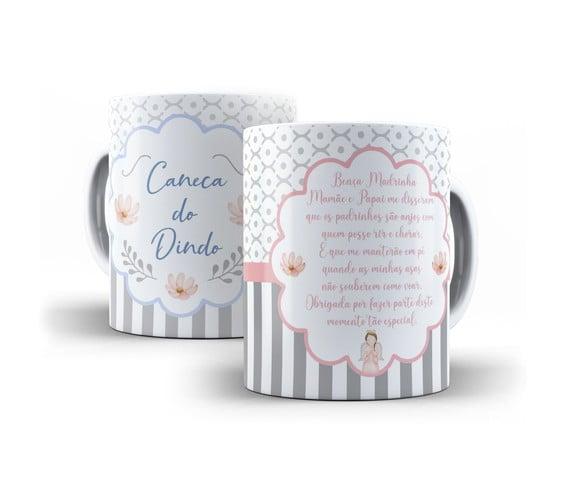 Caneca Batizado Padrinhos de Batismo Convite de Batizado