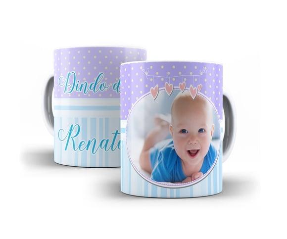 Caneca Batizado padrinhos de batismo Foto bebê foto menino